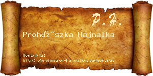 Prohászka Hajnalka névjegykártya