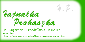 hajnalka prohaszka business card